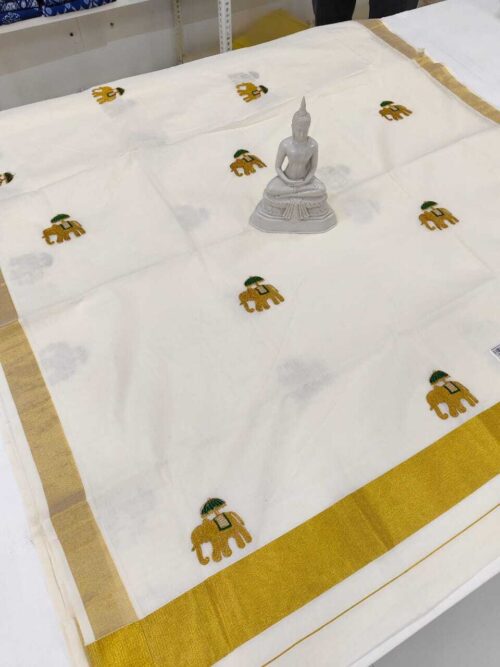 ELEPHANT EMBROIDERY SAREE - Image 4
