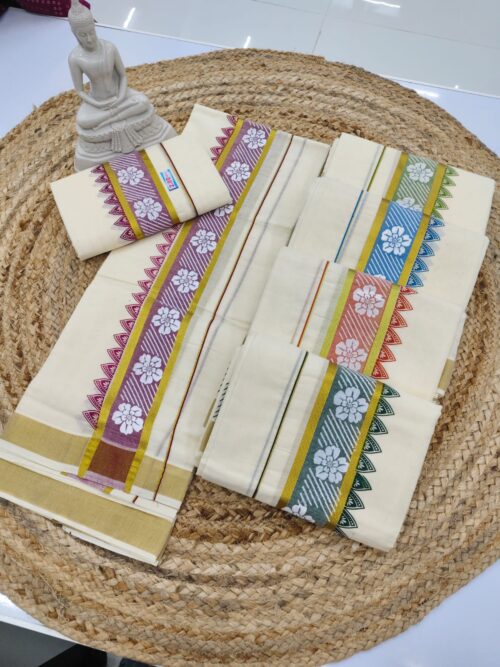 FIVE PETAL FLOWER PRINT SETMUNDU
