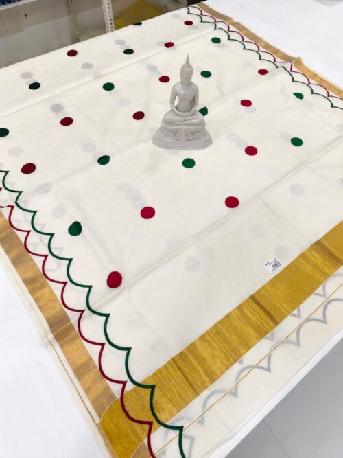POLKA EMBROIDERY SAREE - Image 2
