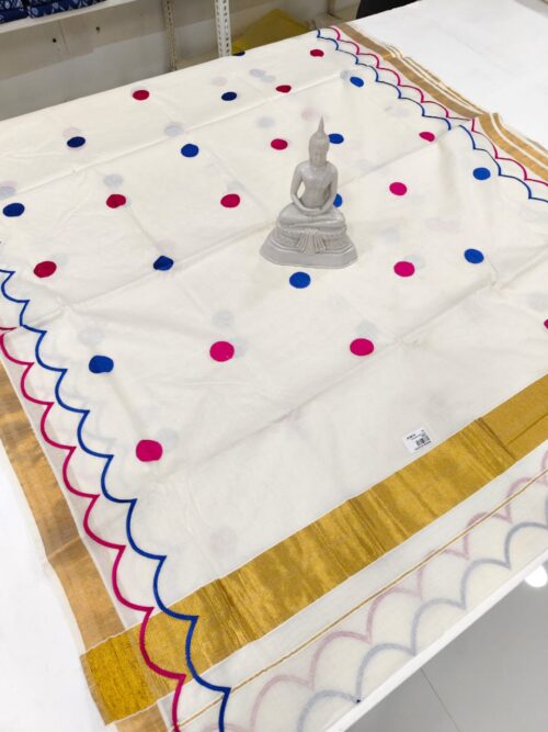 POLKA EMBROIDERY SAREE - Image 4