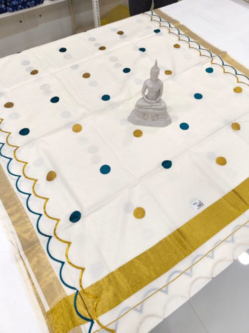 POLKA EMBROIDERY SAREE - Image 3