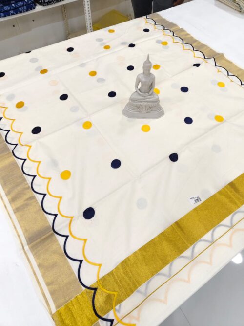 POLKA EMBROIDERY SAREE - Image 6