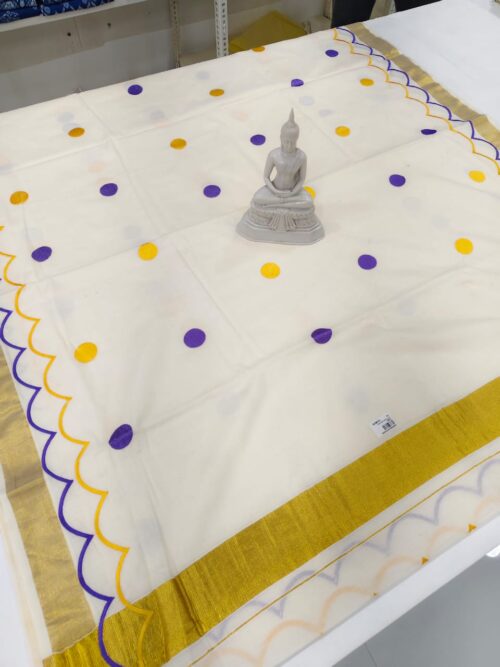 POLKA EMBROIDERY SAREE - Image 5