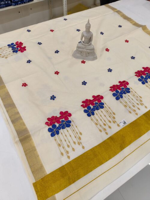 FLORL EMBROIDERY SAREE - Image 3