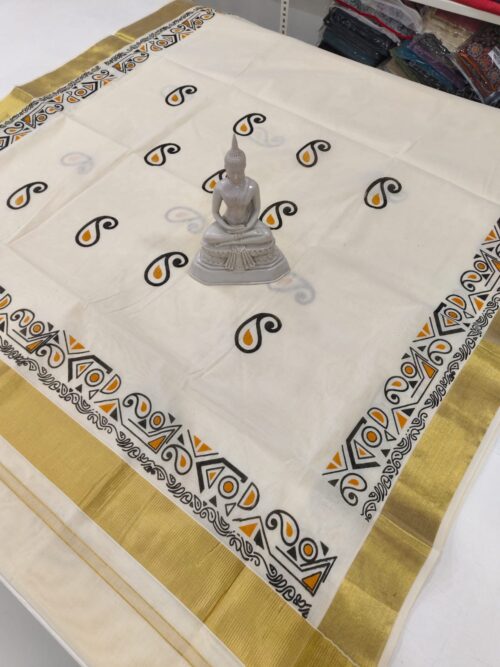 KERALA SAREE CASHEW PRINT - Image 3