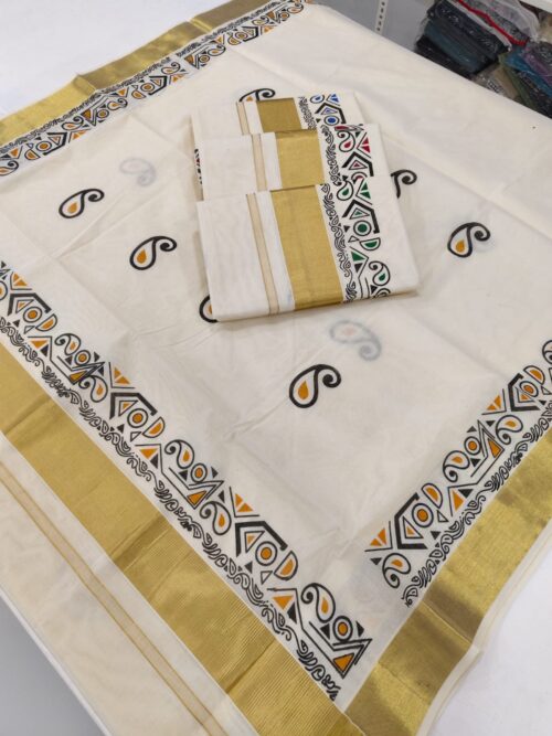 KERALA SAREE CASHEW PRINT - Image 2