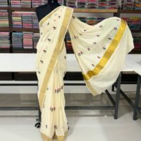 KERALA SAREE FLOWER BUD EMBROIDERY