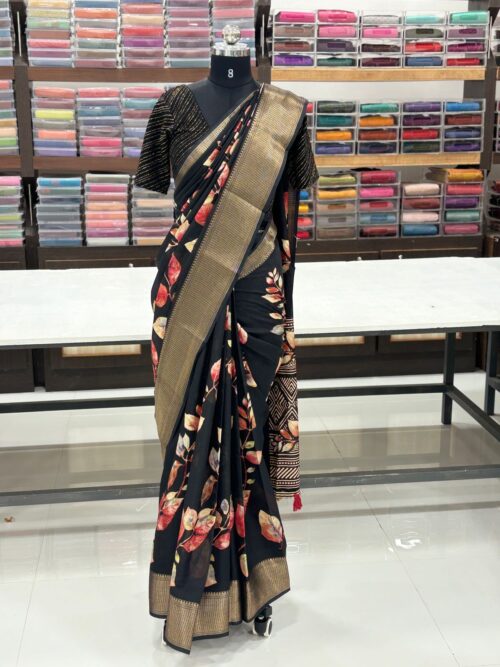 DIGITAL PRINTED BANARASI SAREE - Image 10