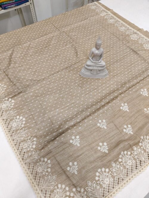 TUSSAR CUT WORK SAREE