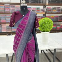 STRIPED GEORGET BANRASSI SAREE