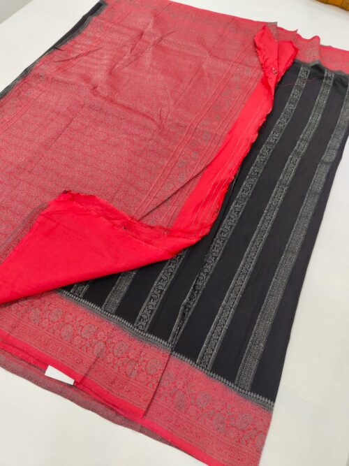 STRIPED GEORGET BANRASSI SAREE - Image 8