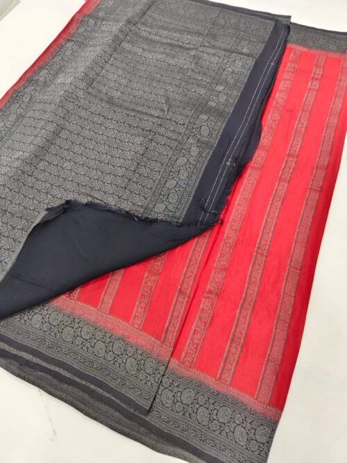 STRIPED GEORGET BANRASSI SAREE - Image 6