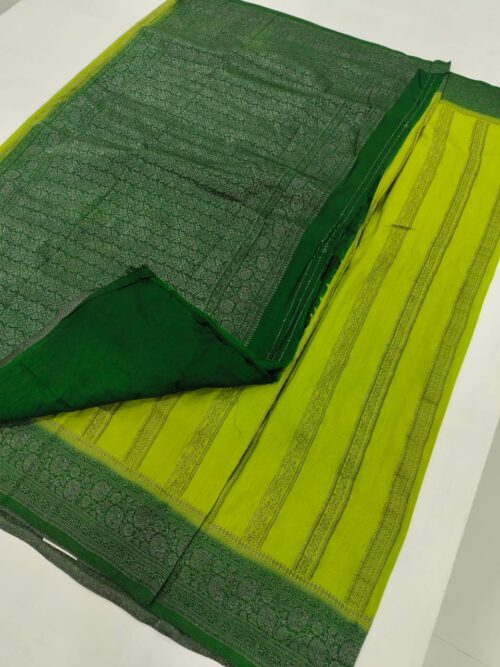 STRIPED GEORGET BANRASSI SAREE - Image 2