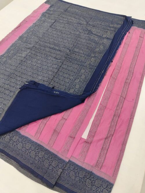 STRIPED GEORGET BANRASSI SAREE - Image 3